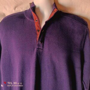 Men's Purple 1/2 Zip Pullover Sweater Size Large NWT